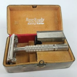 Ever Ready Safety Razor Chrome Plated Brass Box